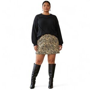 SONCY Tiger Animal Print Mini Skirt, NEW WITH TAGS! 1X, 2X, 3X